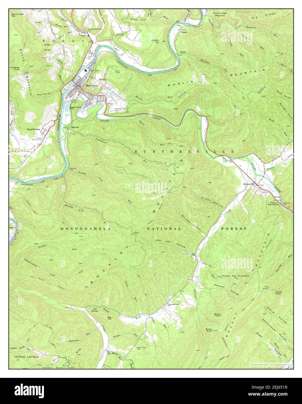 Marlinton, West Virginia, map 1977, 124000, United States of America