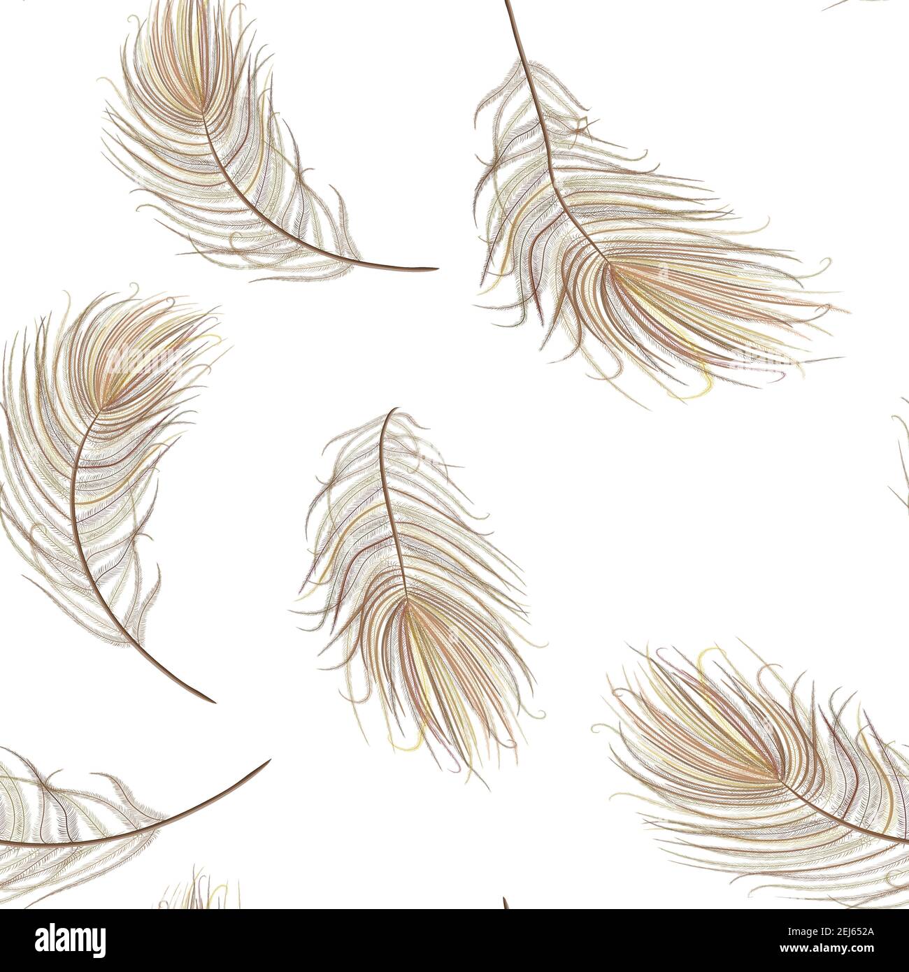Peacock feather realistic in boho style. Luxury design. Stock Vector