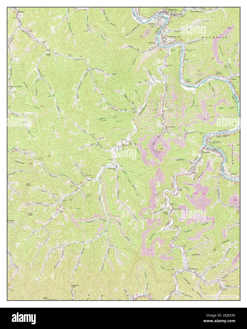 Matewan, West Virginia, map 1954, 1:24000, United States of America by Timeless Maps, data U.S. Geological Survey Stock Photo