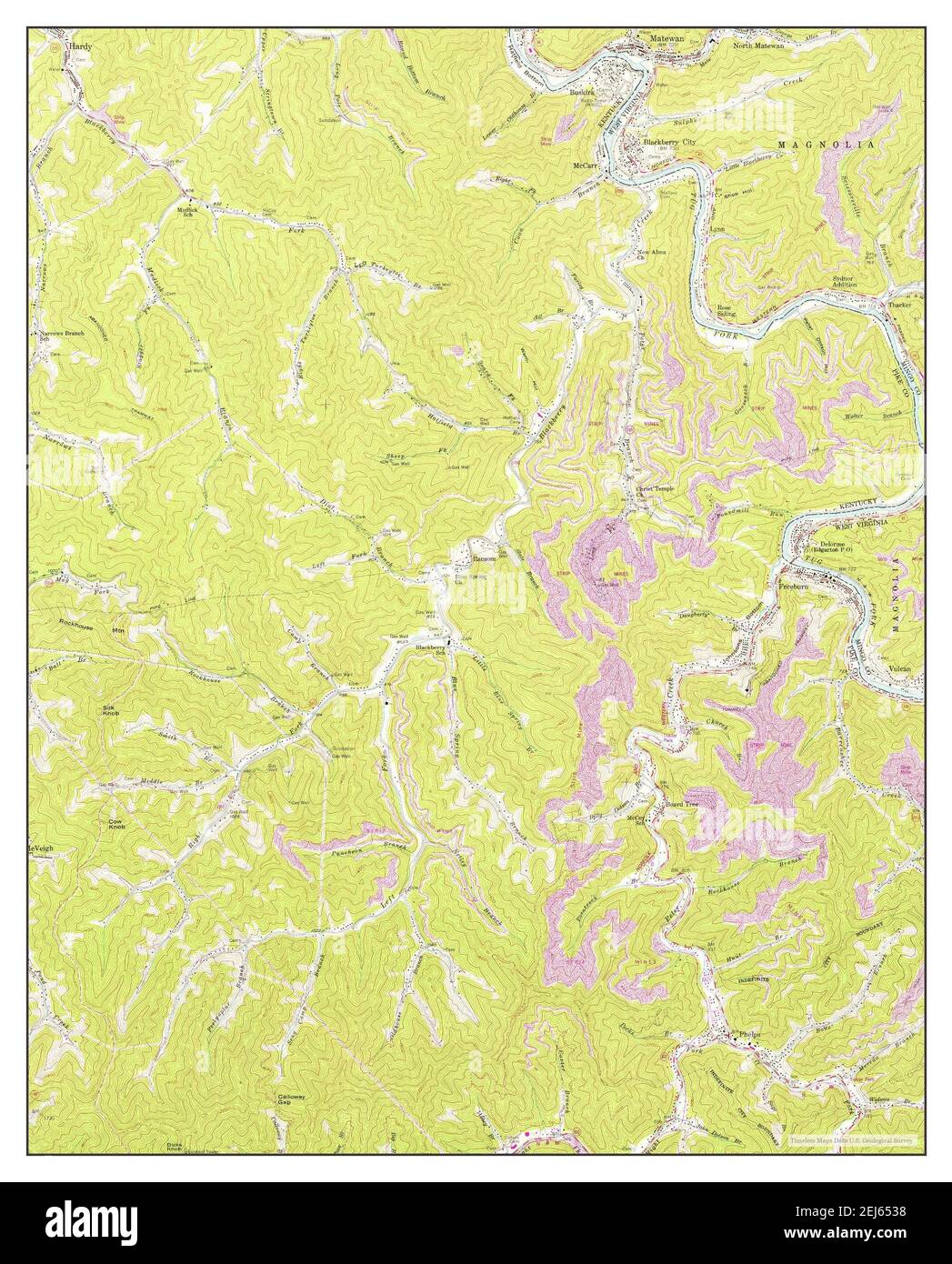 Matewan, West Virginia, map 1954, 124000, United States of America by Timeless Maps, data U.S