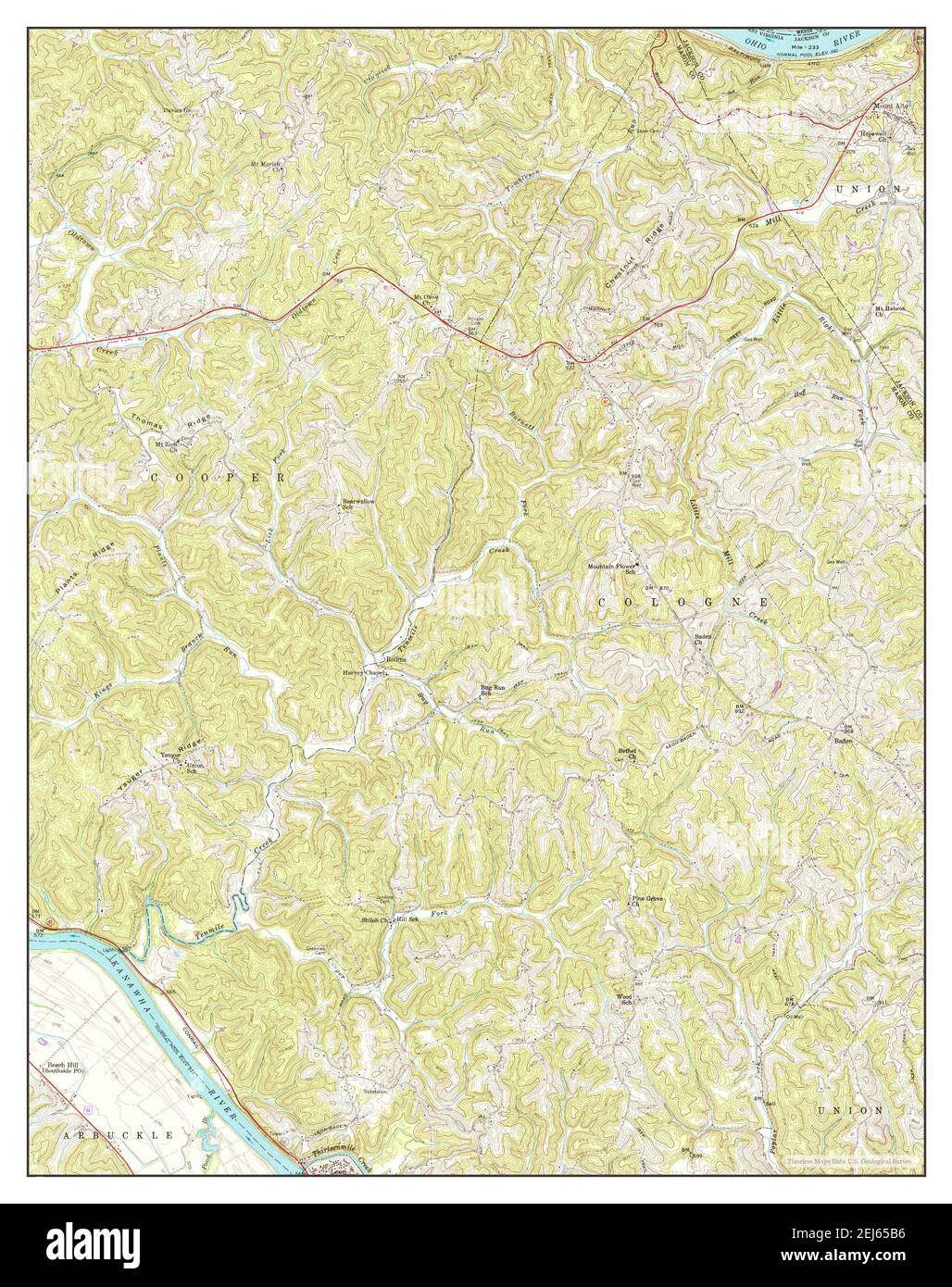 Mount Alto, West Virginia, map 1958, 1:24000, United States of America by Timeless Maps, data U.S. Geological Survey Stock Photo