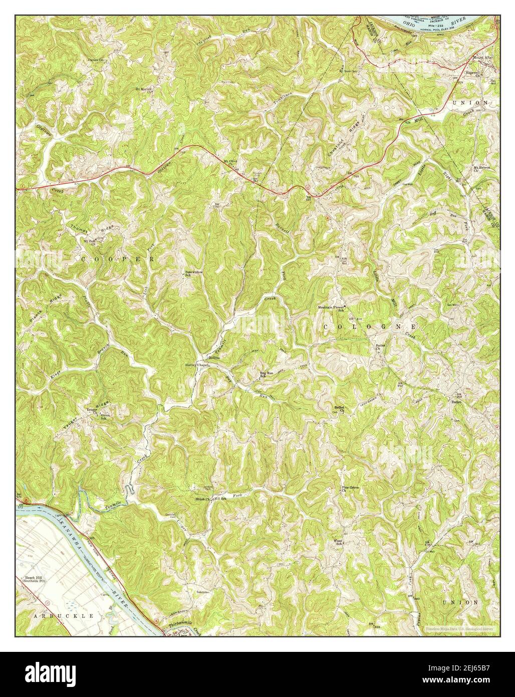 Mount Alto, West Virginia, map 1958, 1:24000, United States of America by Timeless Maps, data U.S. Geological Survey Stock Photo