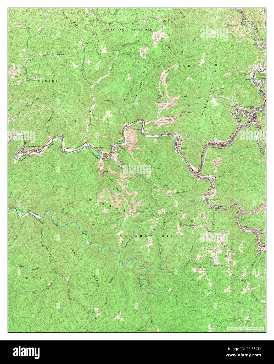 Mullens, West Virginia, map 1967, 124000, United States of America by