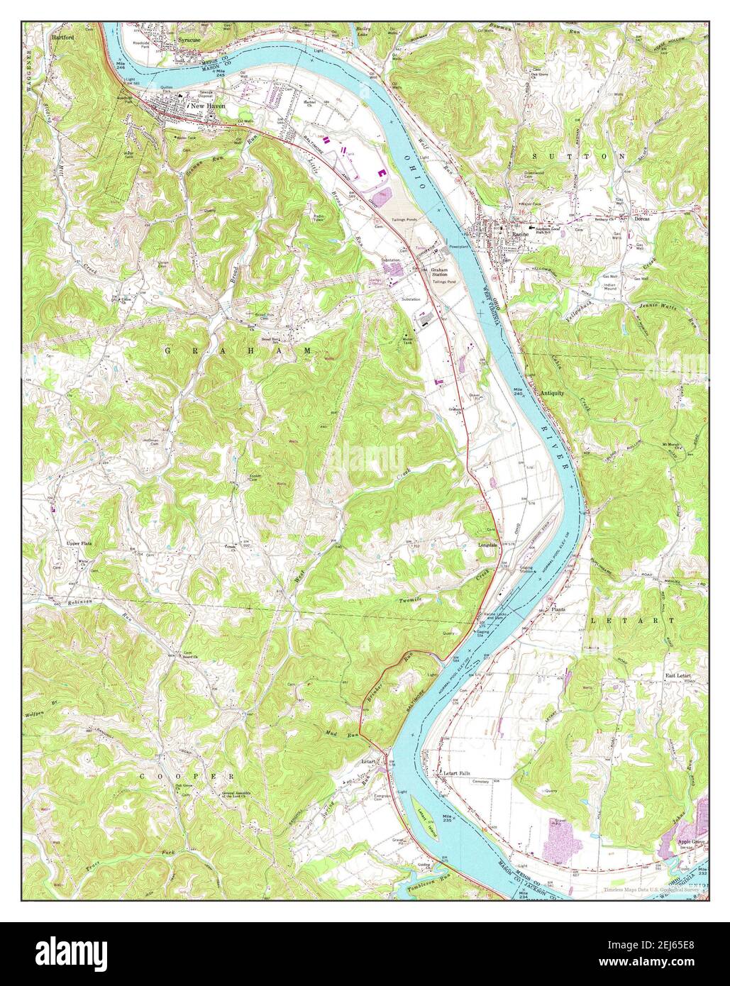 New Haven, West Virginia, map 1968, 124000, United States of America