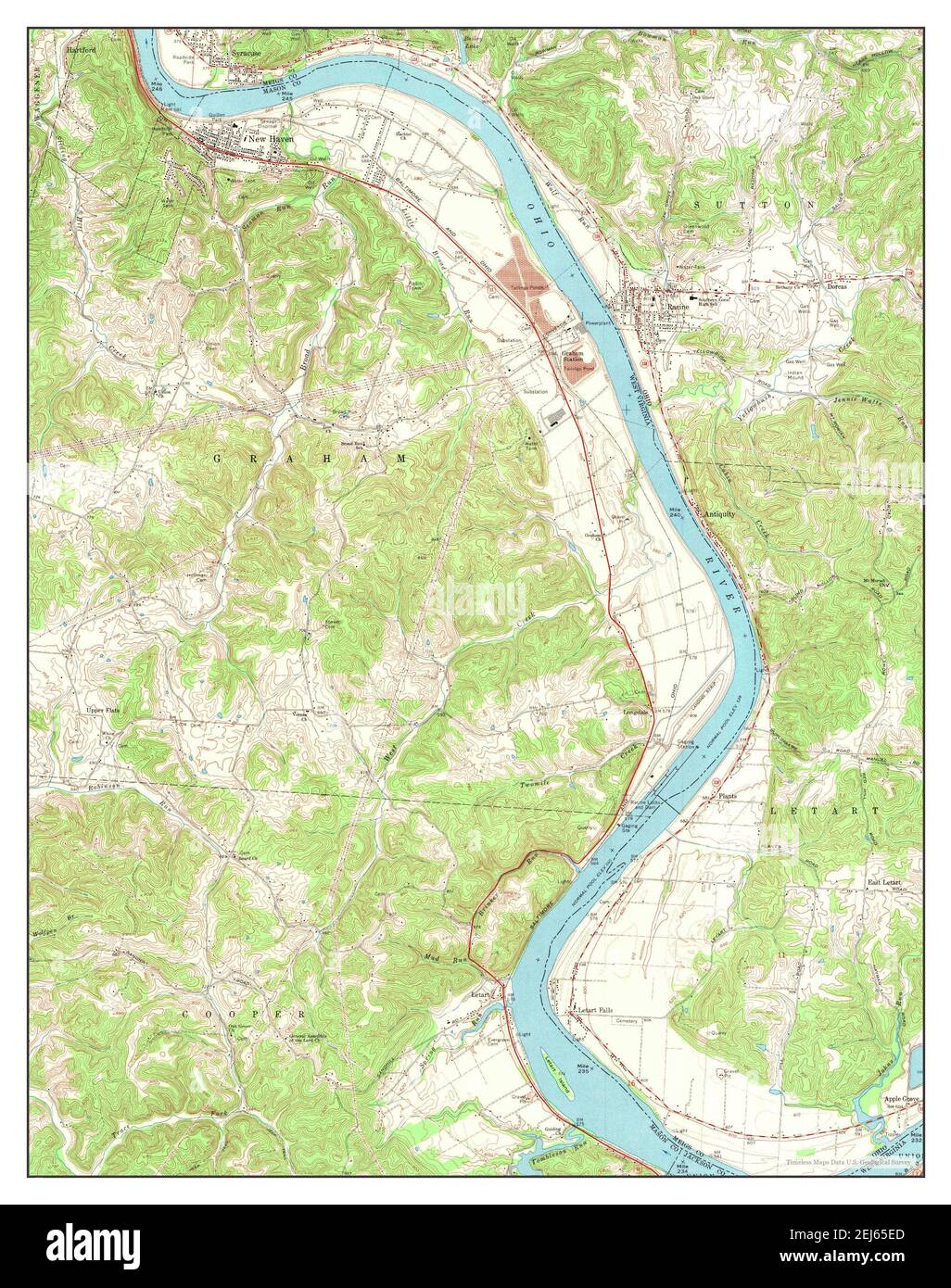 New Haven, West Virginia, map 1968, 124000, United States of America