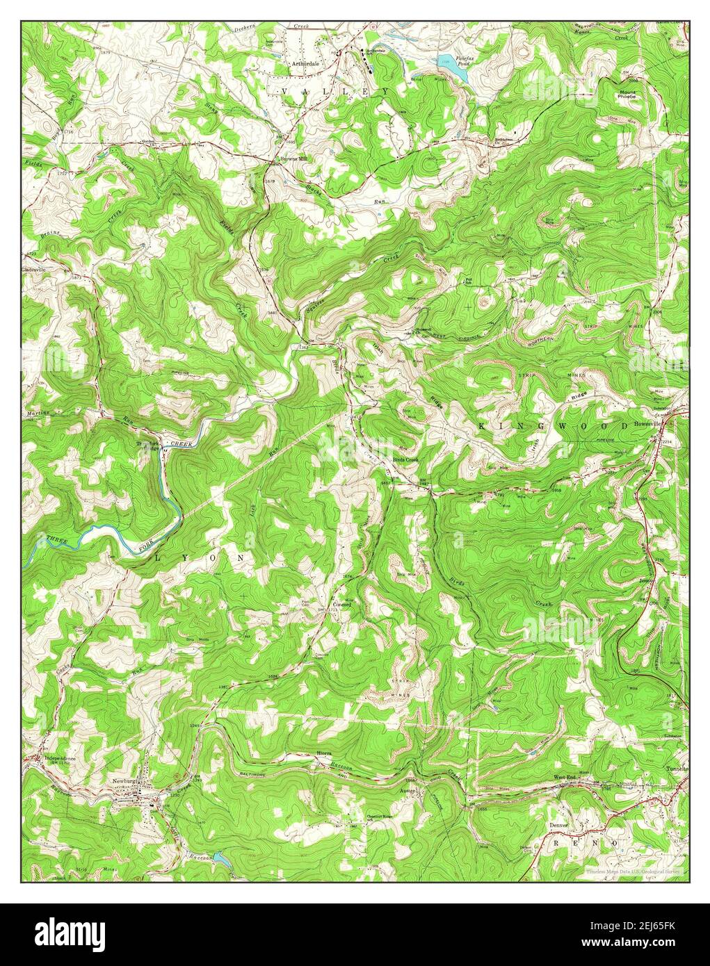 Newburg, West Virginia, map 1960, 124000, United States of America by