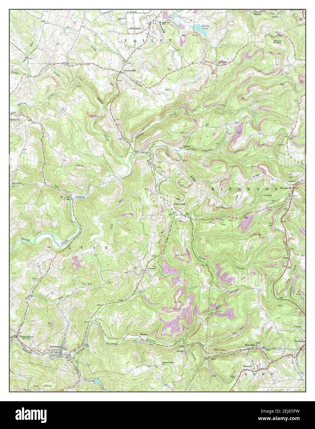 Newburg, West Virginia, map 1960, 124000, United States of America by