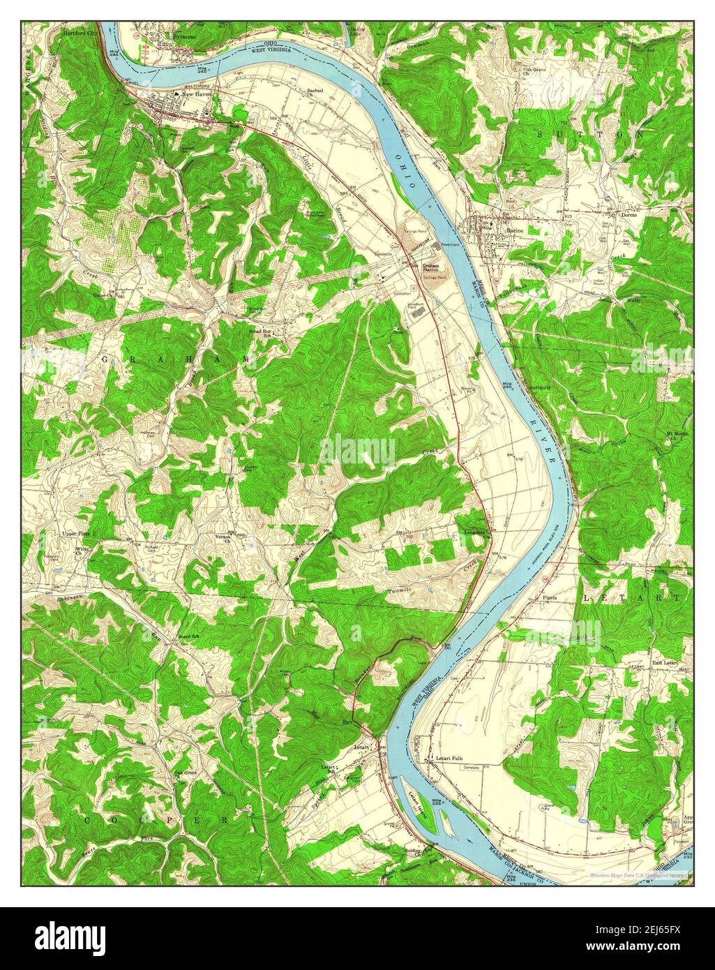 New Haven, West Virginia, map 1958, 124000, United States of America