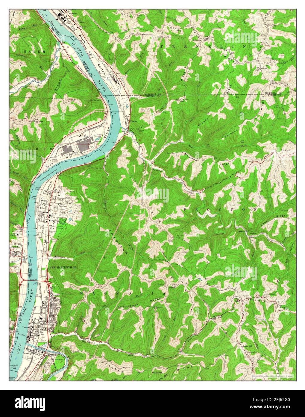 New Martinsville, West Virginia, map 1960, 124000, United States of