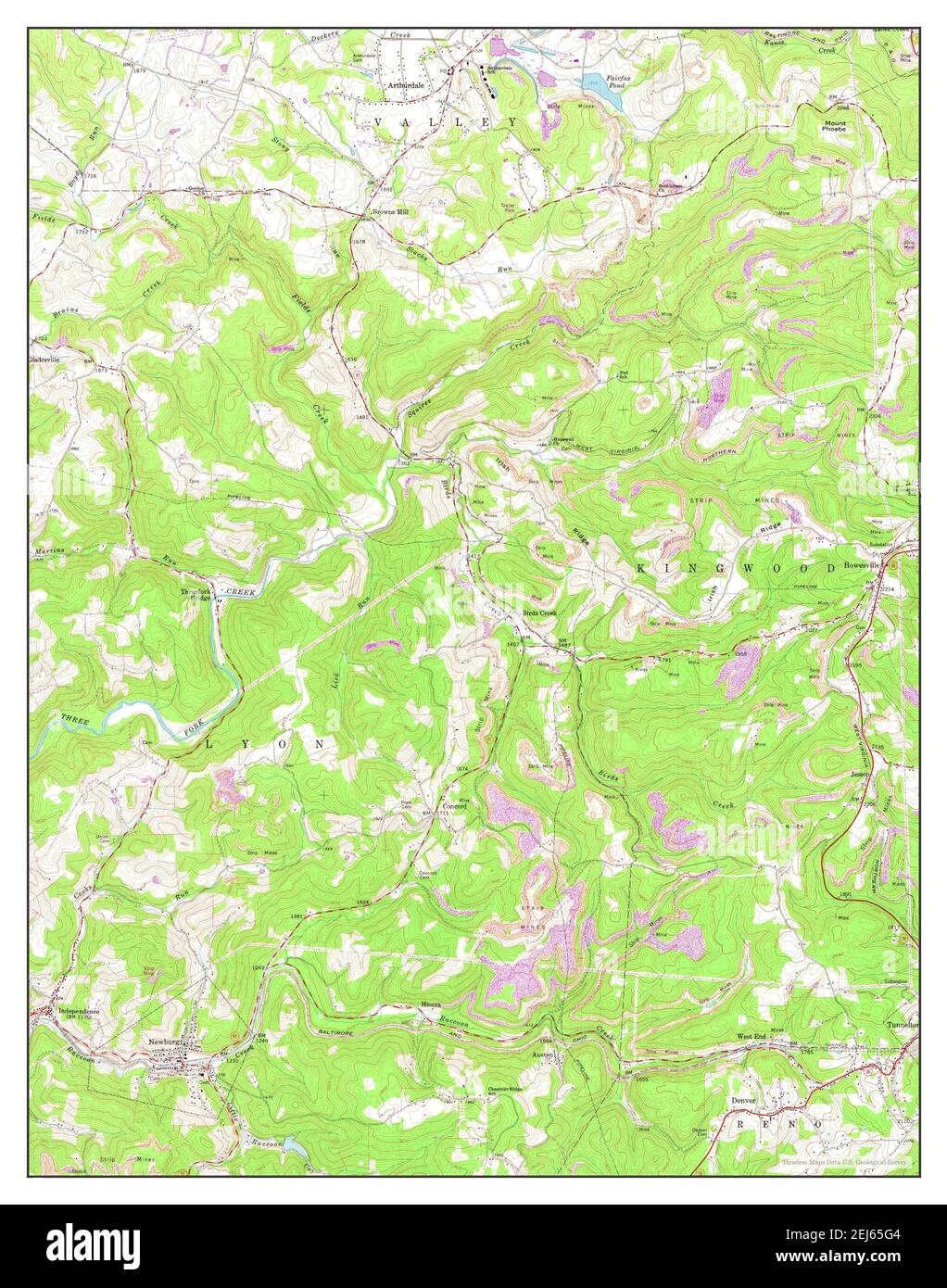 Newburg, West Virginia, map 1960, 124000, United States of America by
