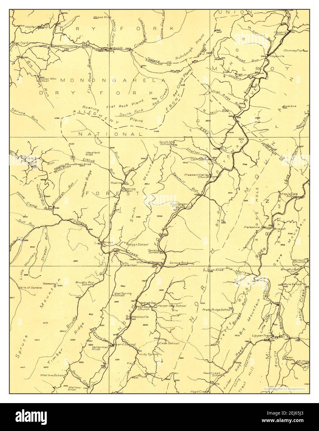 Onego, West Virginia, map 1921, 1:48000, United States of America by Timeless Maps, data U.S. Geological Survey Stock Photo