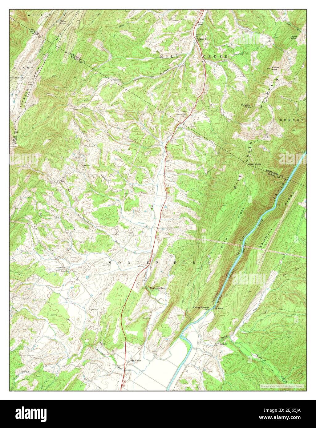 Old Fields, West Virginia, map 1970, 1:24000, United States of America by Timeless Maps, data U.S. Geological Survey Stock Photo