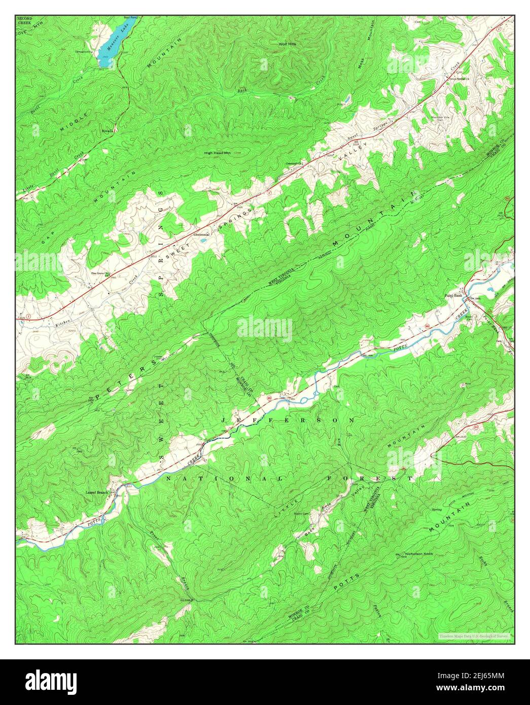 Paint Bank, West Virginia, map 1966, 124000, United States of America