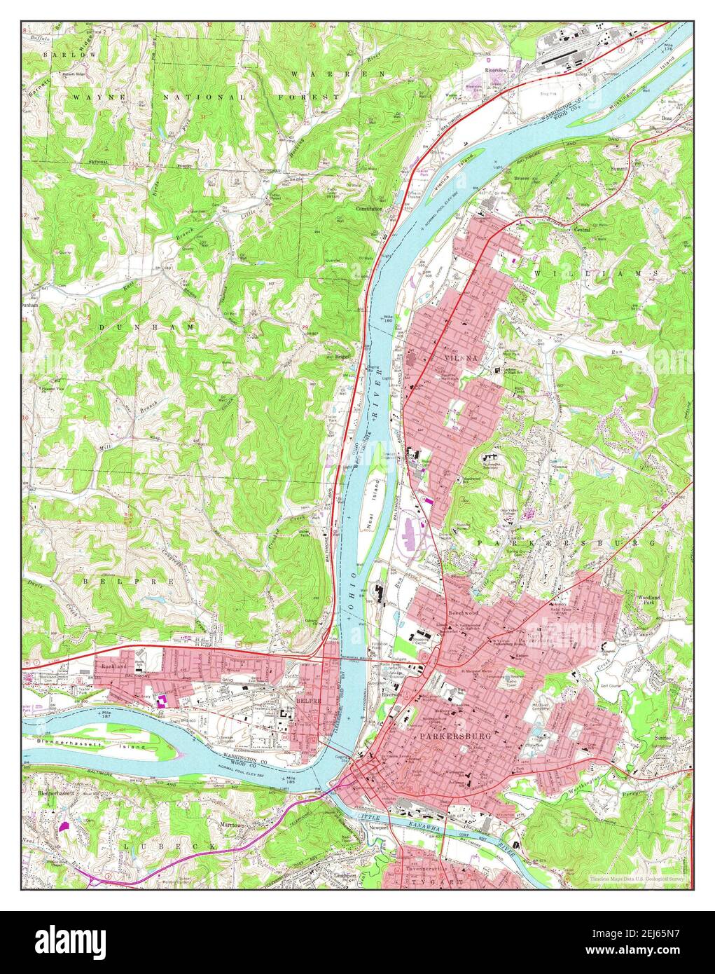 Map of parkersburg hires stock photography and images Alamy