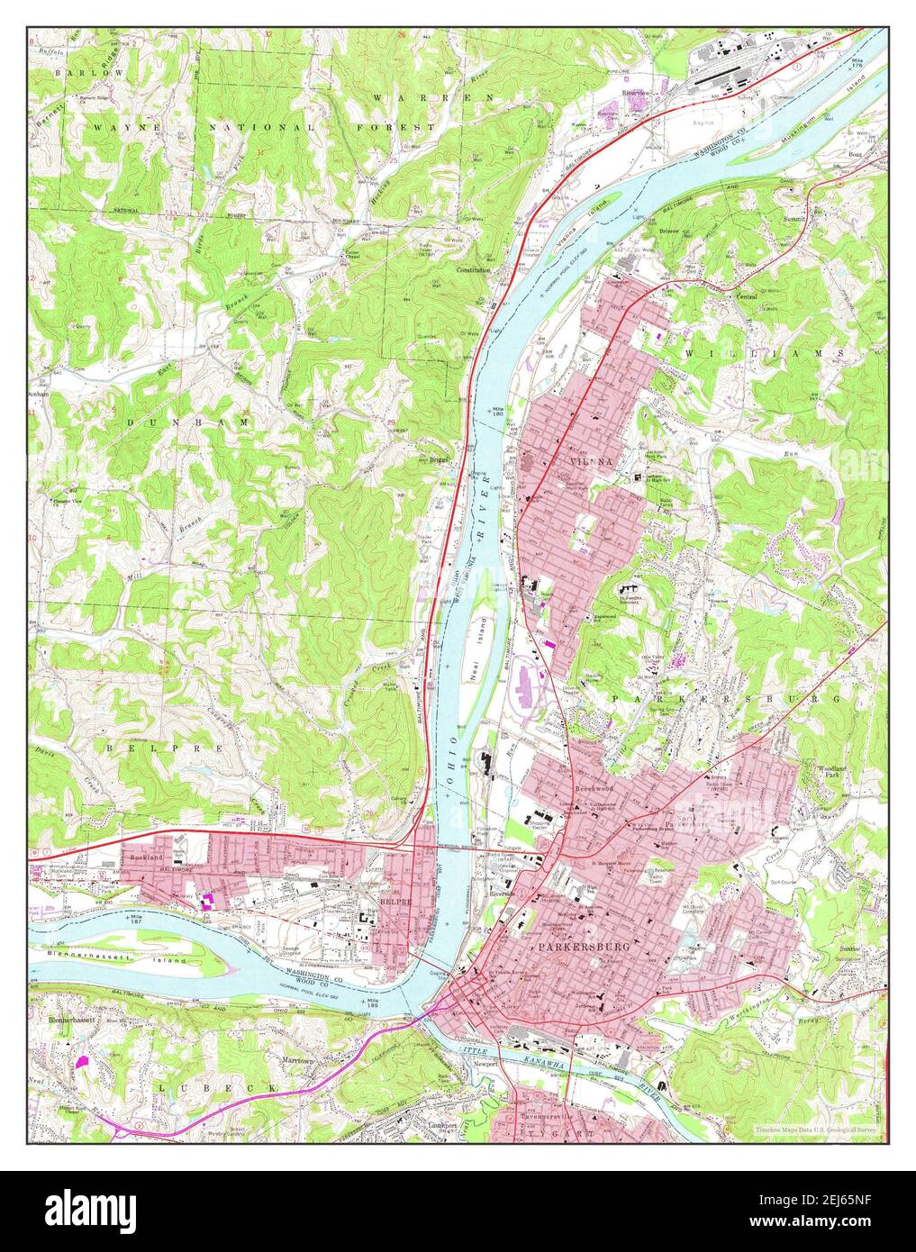 Map of parkersburg virginia Cut Out Stock Images & Pictures Alamy