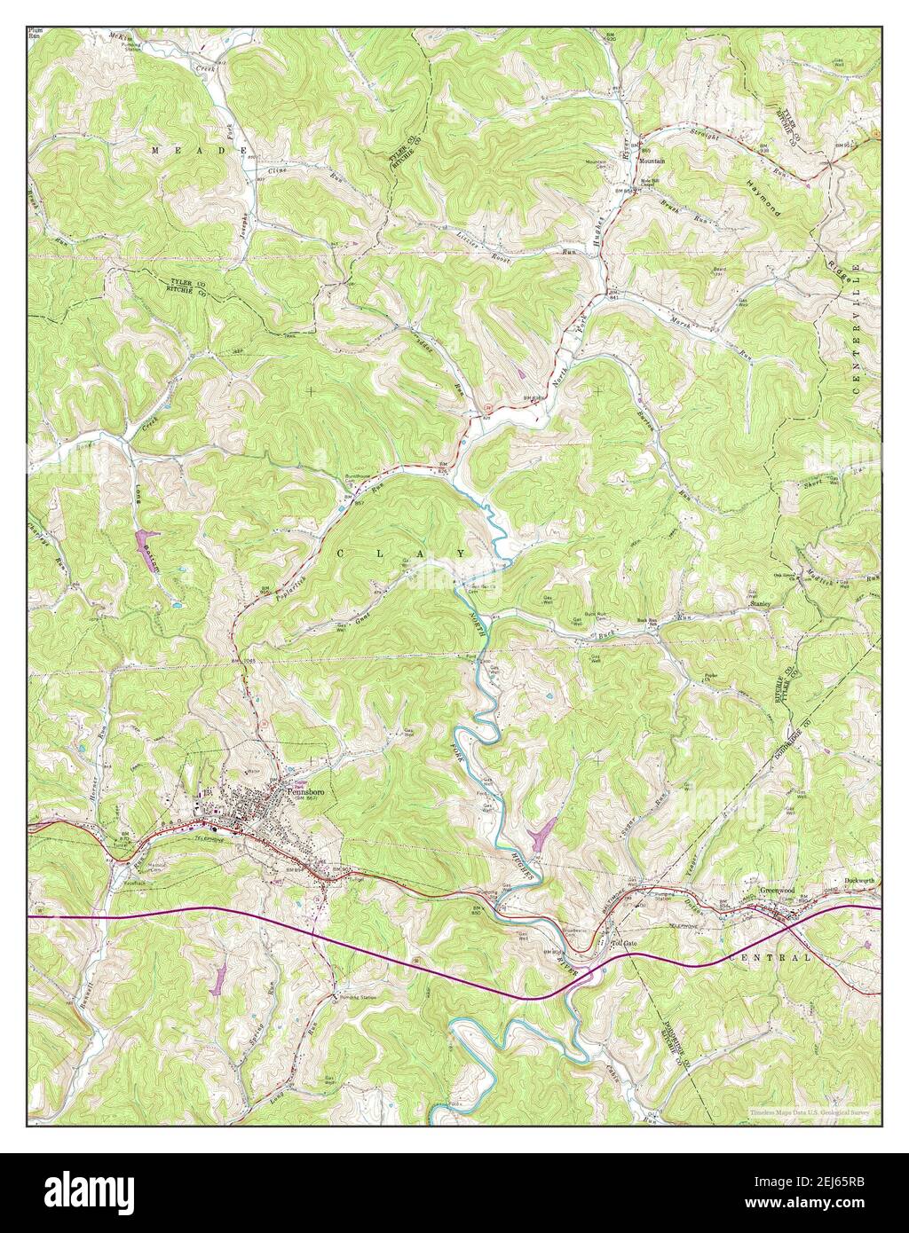 Pennsboro virginia map hires stock photography and images Alamy