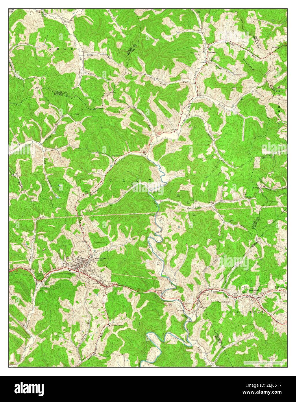Pennsboro, West Virginia, map 1961, 1:24000, United States of America by Timeless Maps, data U.S. Geological Survey Stock Photo