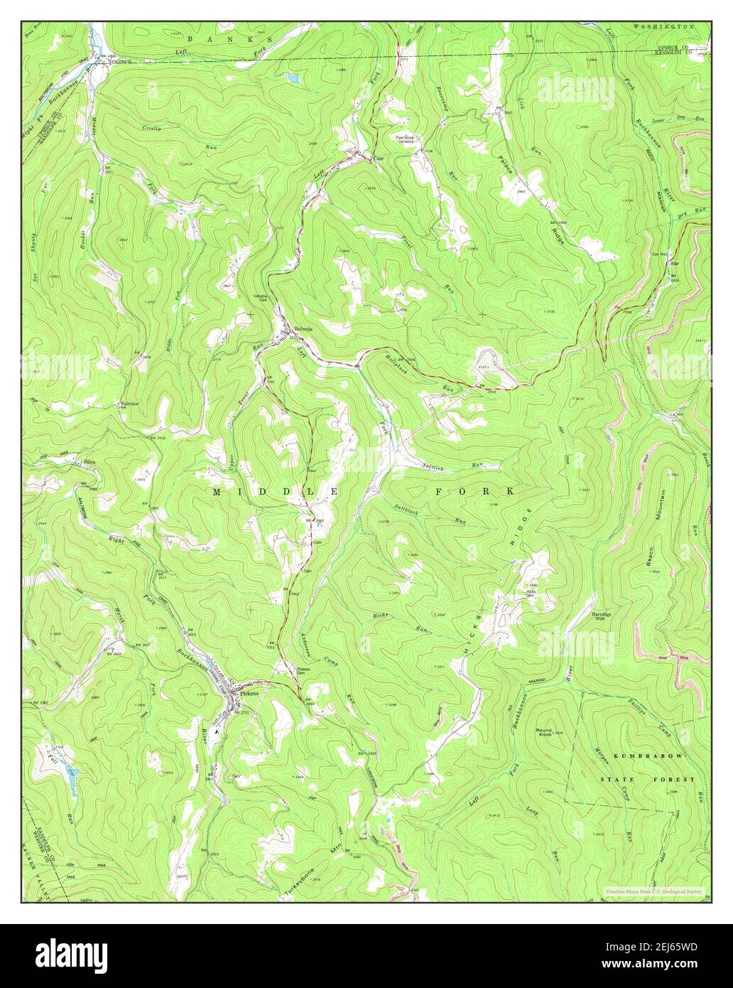 Pickens, West Virginia, map 1977, 124000, United States of America by Timeless Maps, data U.S