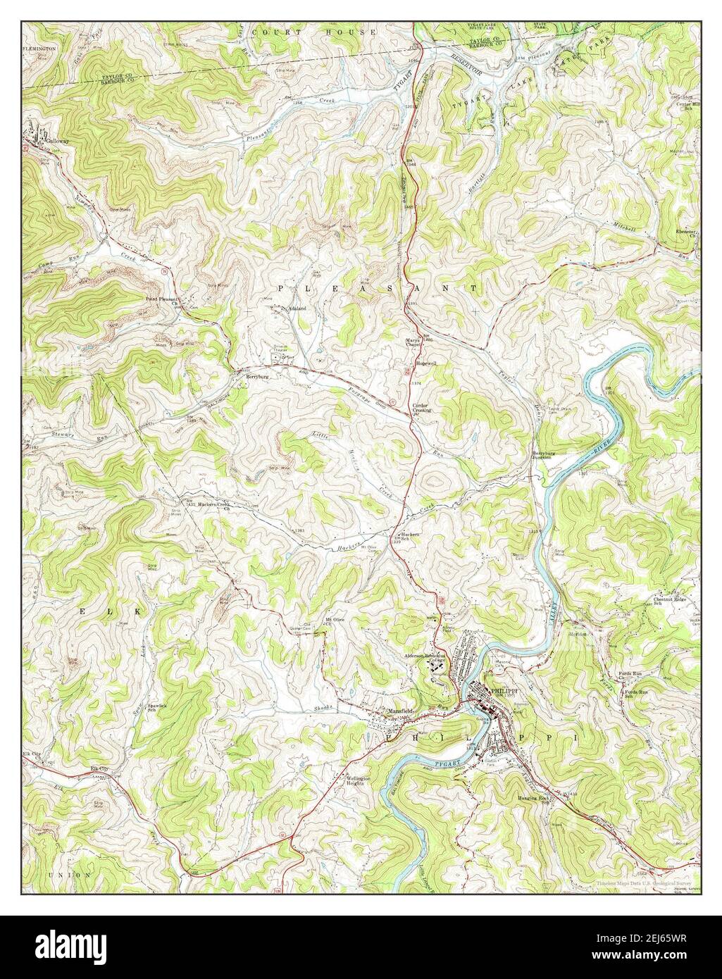 Philippi, West Virginia, map 1960, 124000, United States of America by