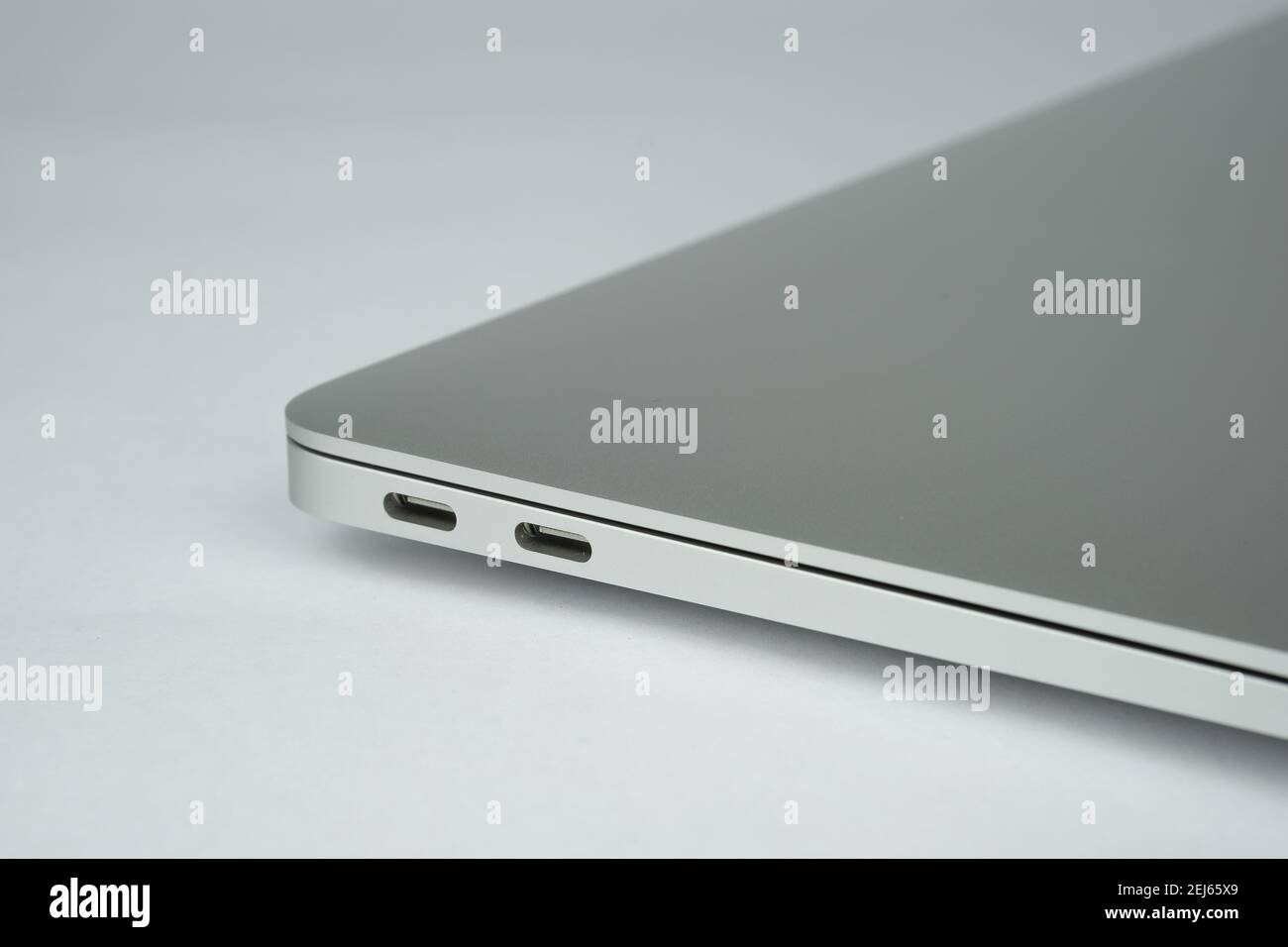 Apple MacBook Air M1 laptop with visible USB C ports. Stafford, United  Kingdom, February 21, 2021 Stock Photo - Alamy