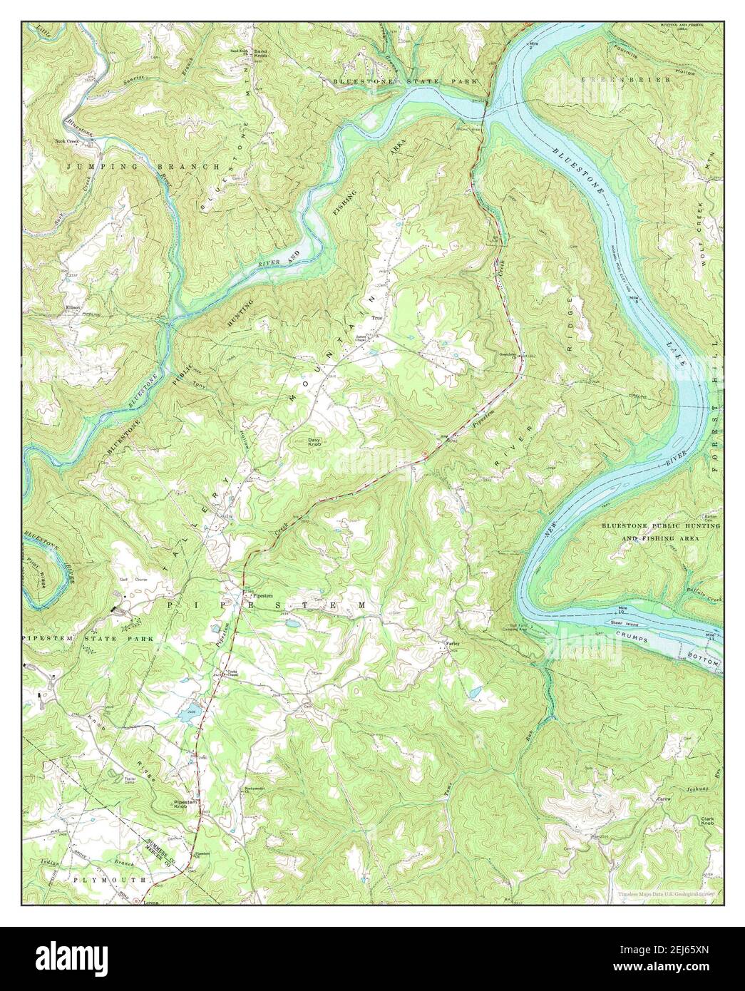 Pipestem, West Virginia, map 1968, 1:24000, United States of America by Timeless Maps, data U.S. Geological Survey Stock Photo