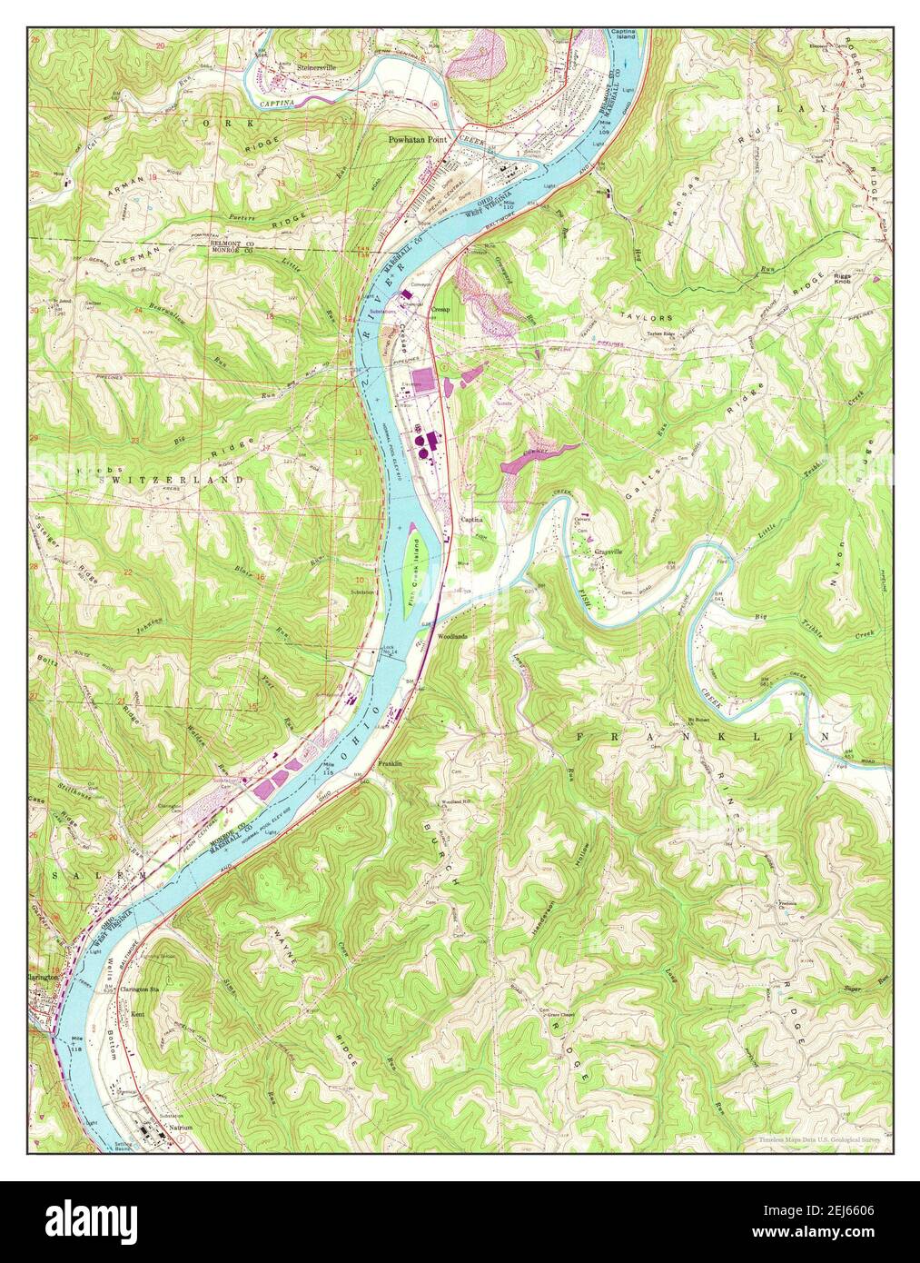 Powhatan Point, West Virginia, map 1960, 124000, United States of