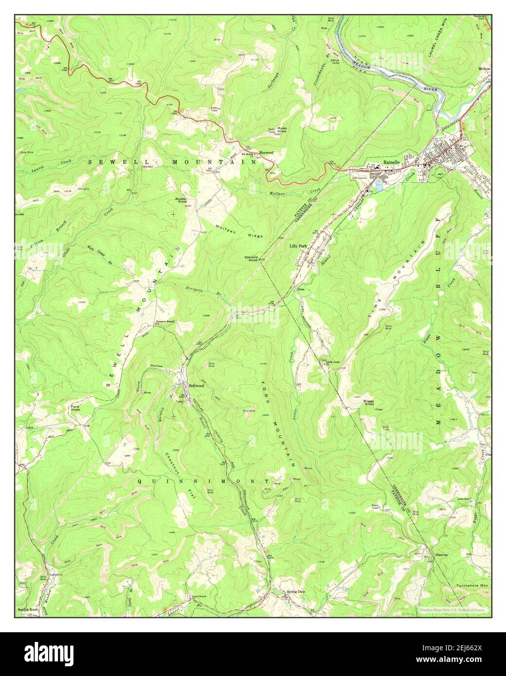 Rainelle, West Virginia, map 1969, 1:24000, United States of America by Timeless Maps, data U.S. Geological Survey Stock Photo