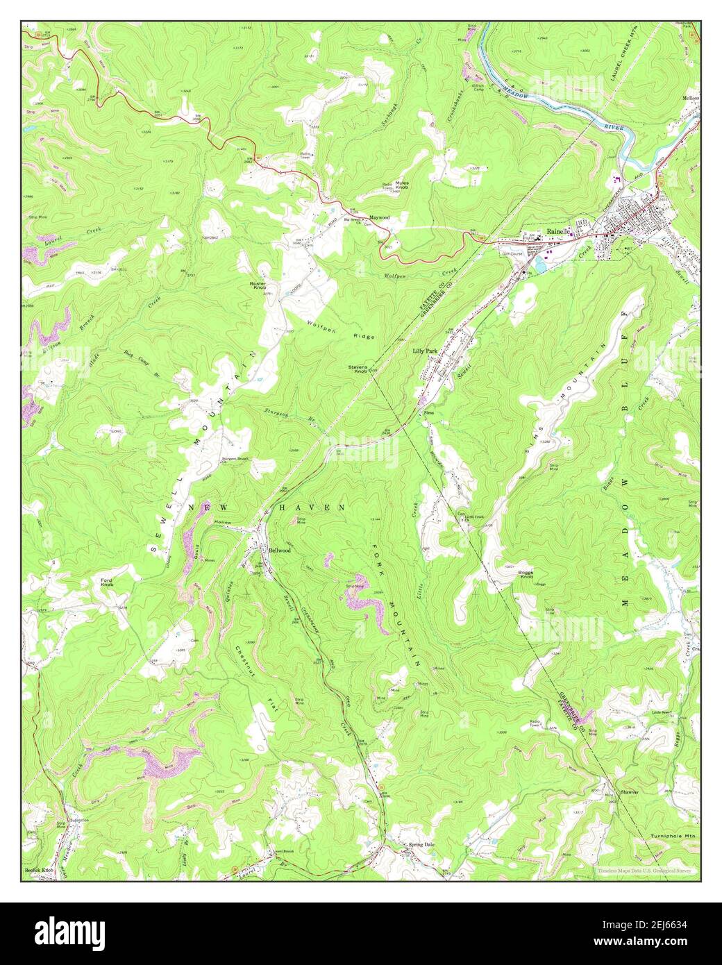 Map of rainelle Cut Out Stock Images & Pictures Alamy
