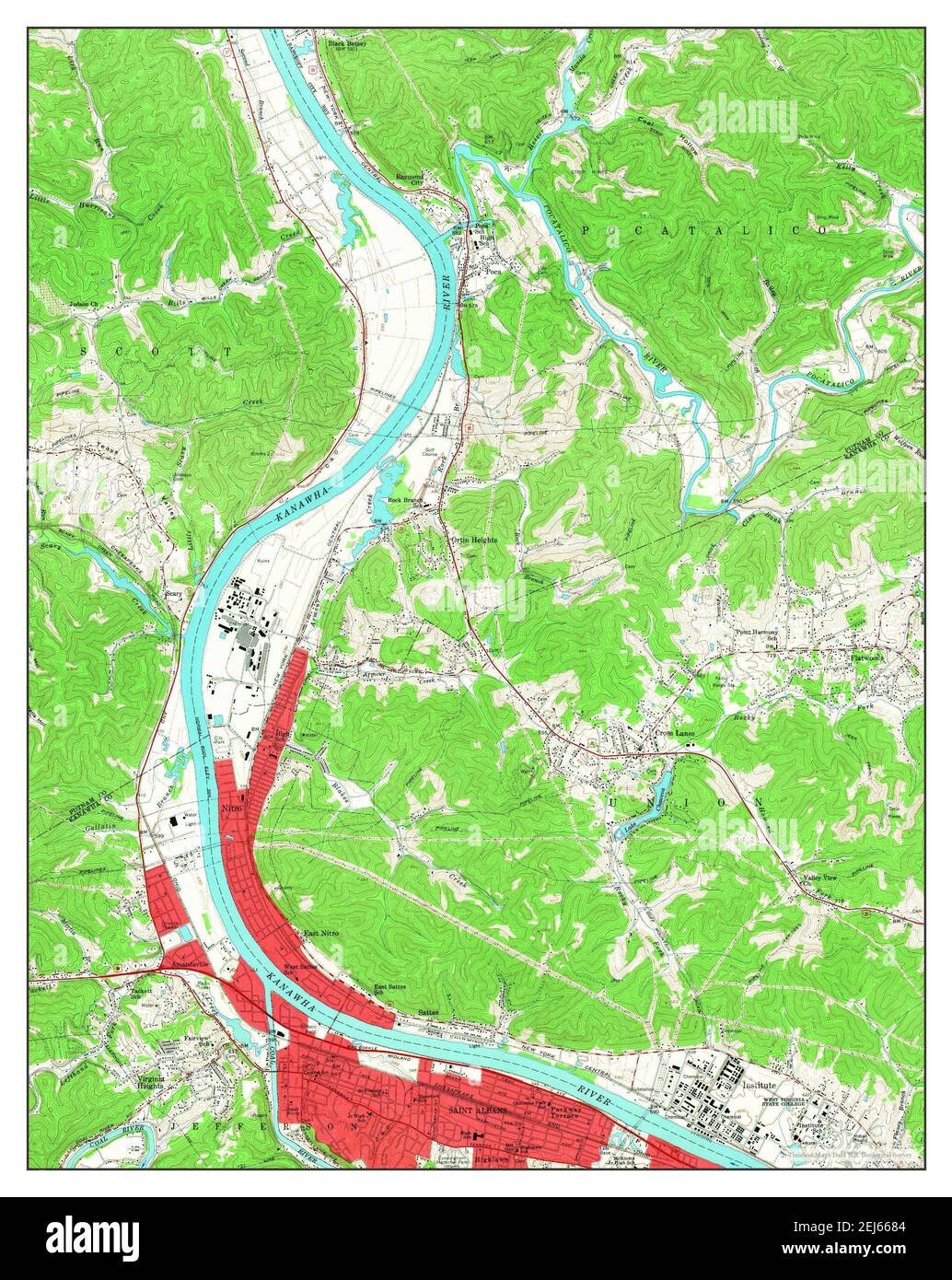 Saint Albans, West Virginia, map 1958, 124000, United States of