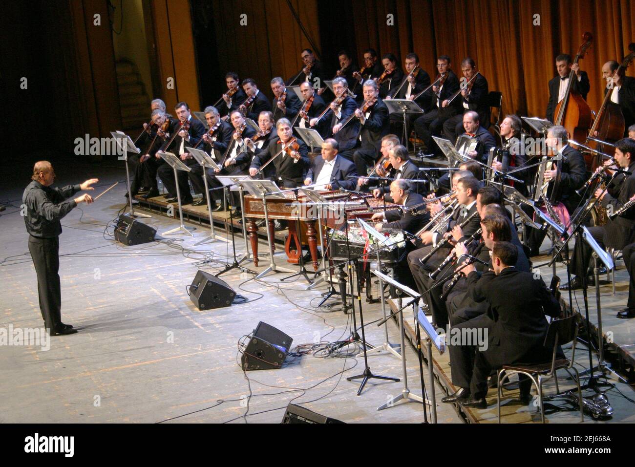 Bucharest, Romania, 2006. The famous Romanian musician Gheorghe Zamfir ...