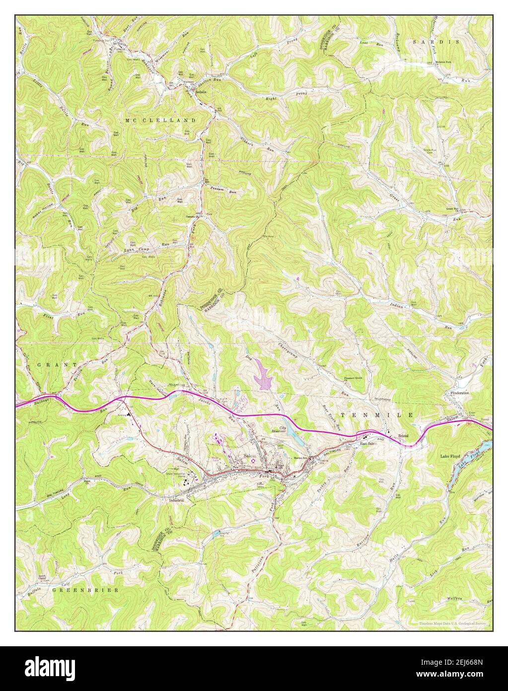 Salem, West Virginia, map 1961, 124000, United States of America by