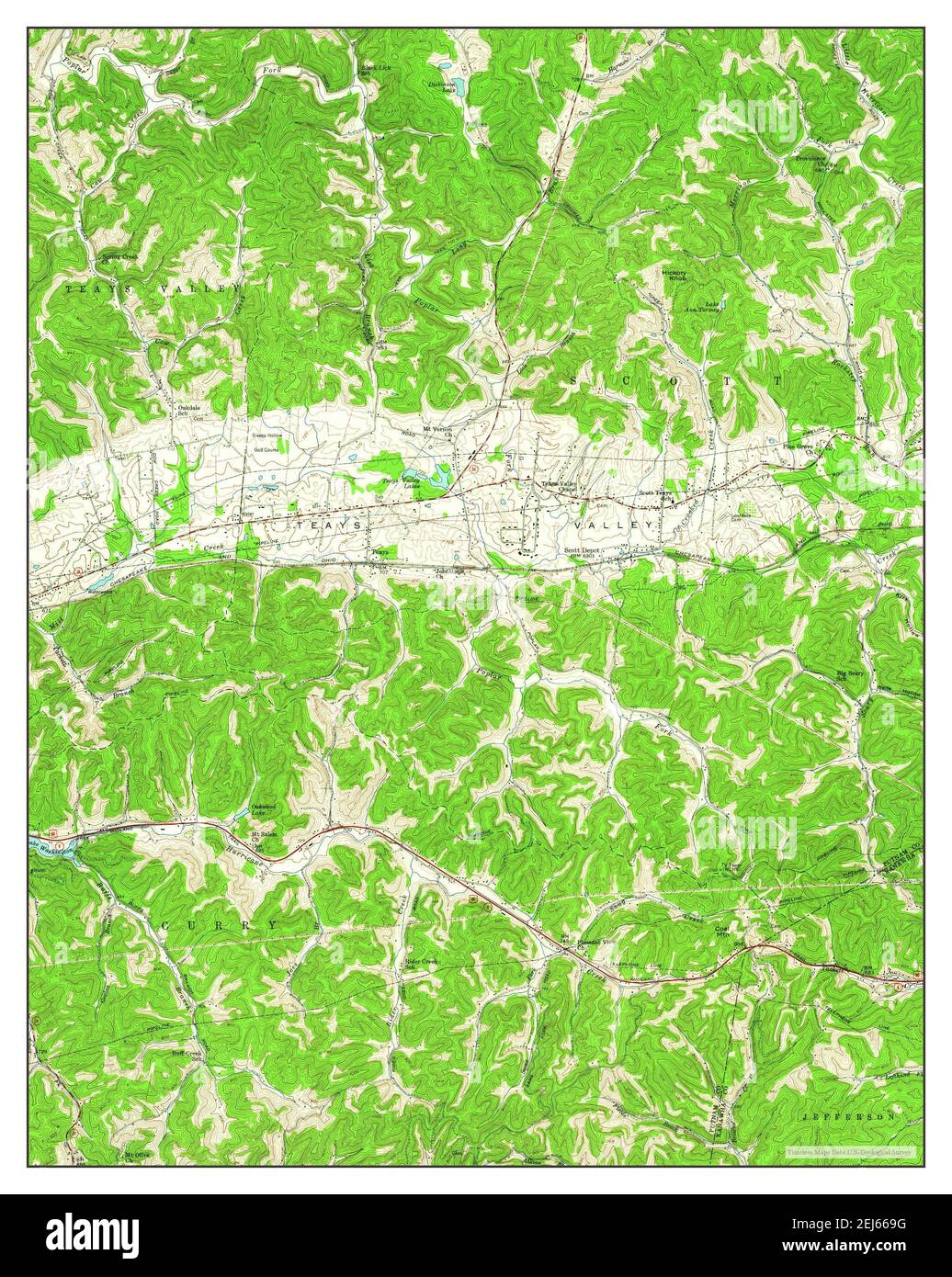 Scott Depot, West Virginia, map 1958, 124000, United States of America