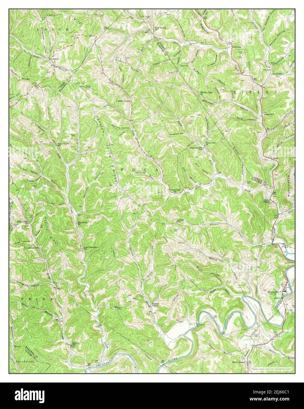 Sissonville, West Virginia, map 1958, 124000, United States of America