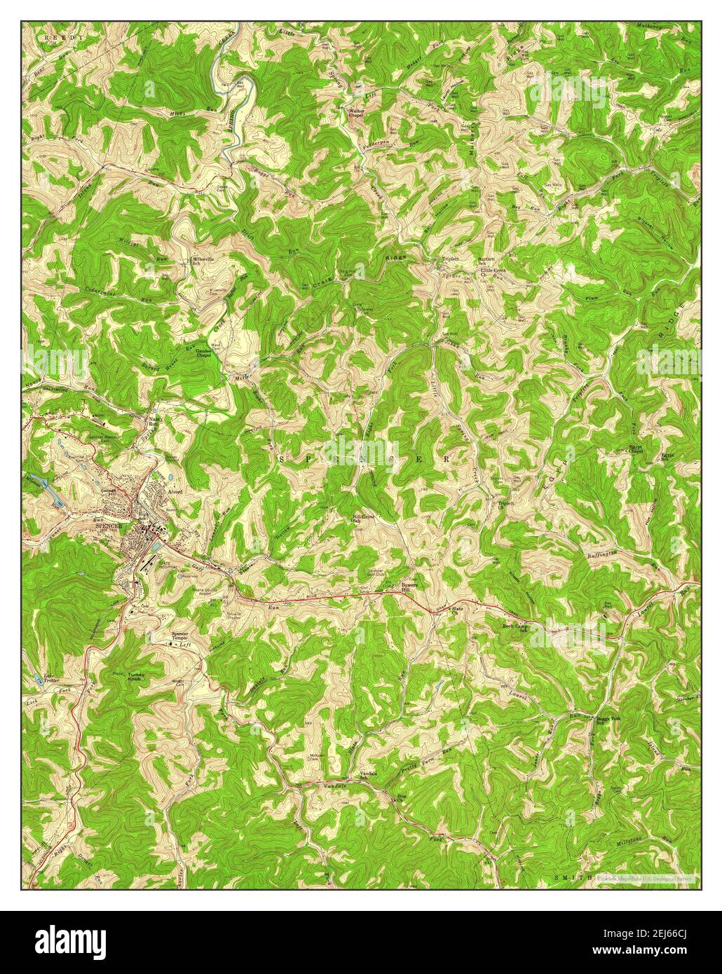 Spencer, West Virginia, map 1957, 124000, United States of America by
