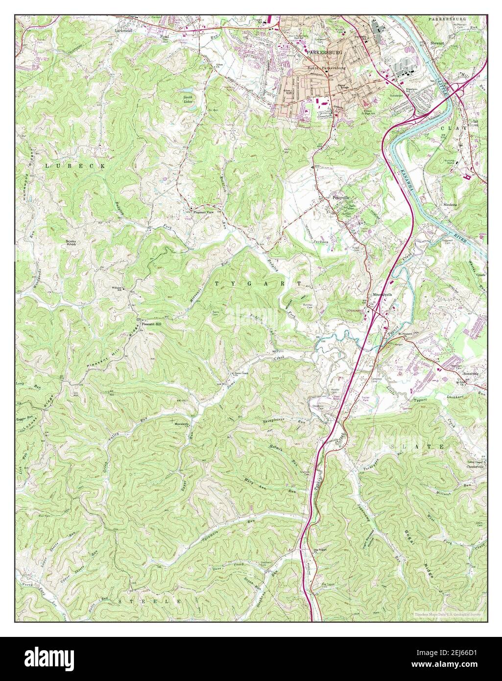 South Parkersburg, West Virginia, map 1961, 124000, United States of