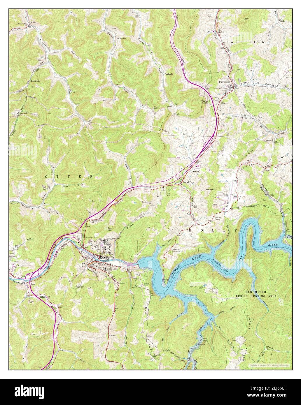 Sutton, West Virginia, map 1967, 124000, United States of America by