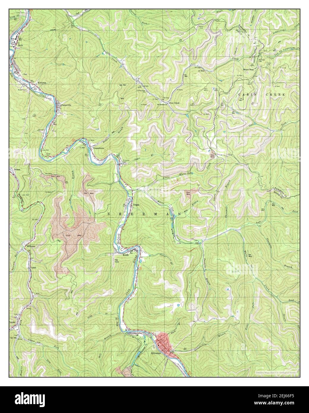 Sylvester, West Virginia, map 1996, 124000, United States of America