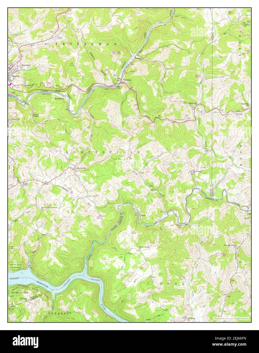 Thornton, West Virginia, map 1958, 1:24000, United States of America by Timeless Maps, data U.S. Geological Survey Stock Photo