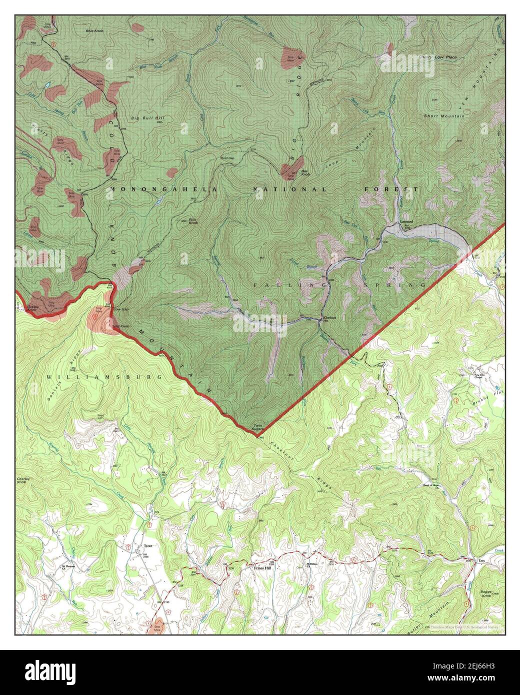 Trout, West Virginia, map 1995, 1:24000, United States of America by Timeless Maps, data U.S. Geological Survey Stock Photo