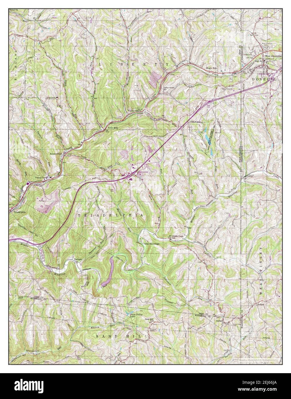 Valley Grove, West Virginia, map 1997, 124000, United States of