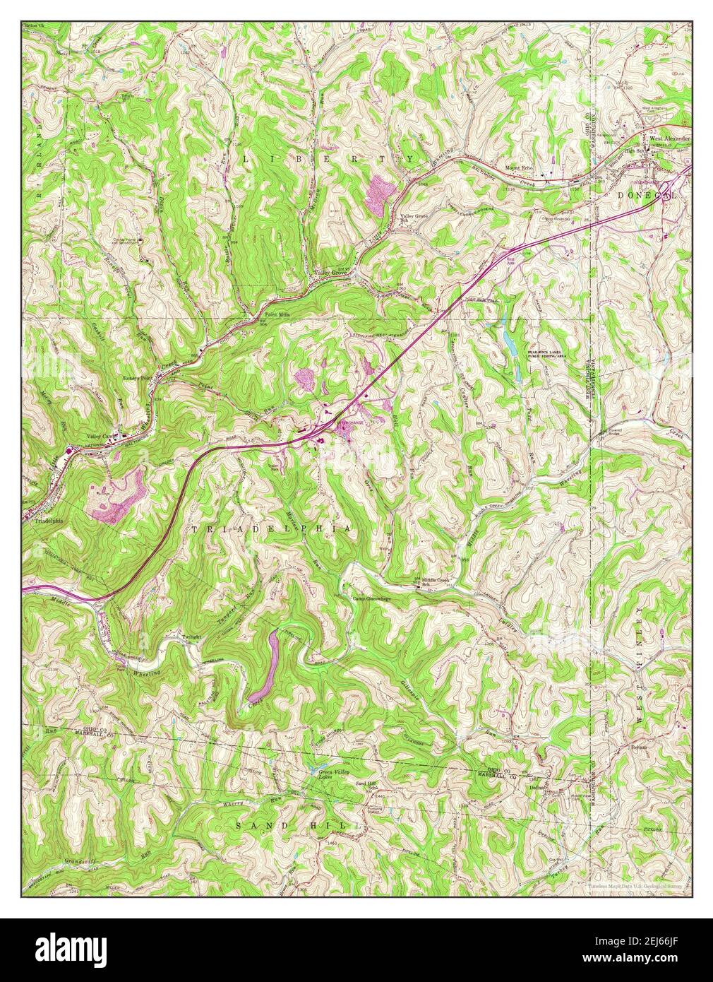 Valley Grove, West Virginia, map 1959, 124000, United States of