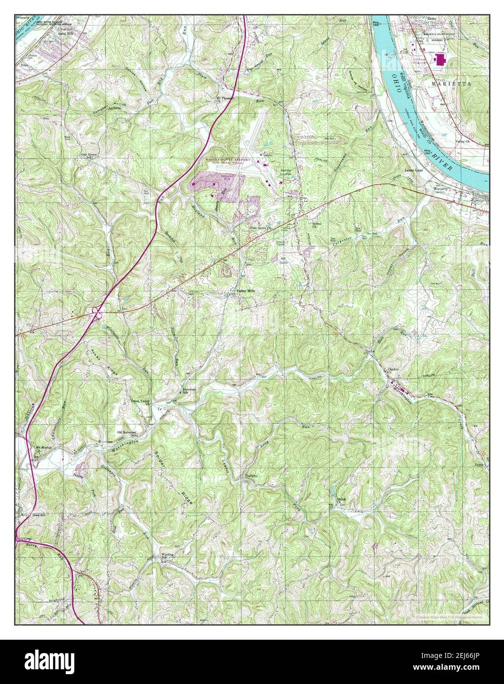 Valley Mills, West Virginia, map 1994, 124000, United States of