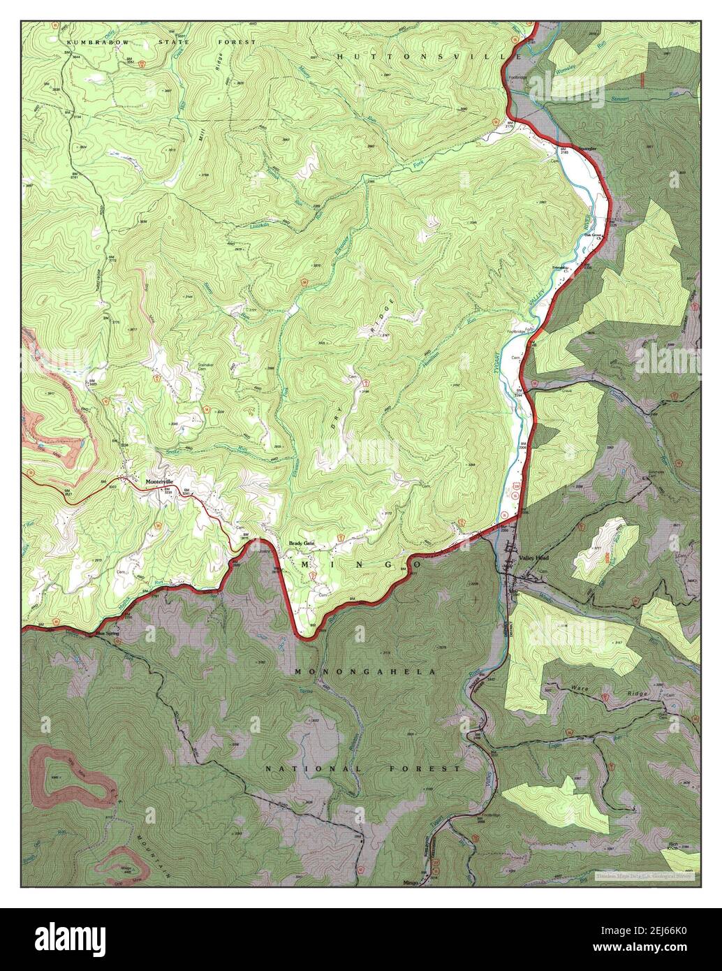 Valley Head, West Virginia, map 1995, 124000, United States of America