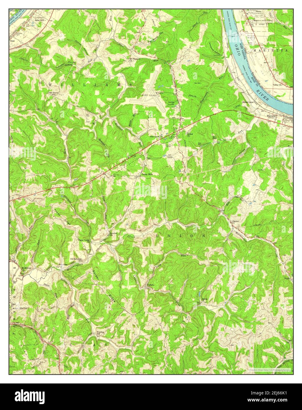 Valley Mills, West Virginia, map 1957, 124000, United States of