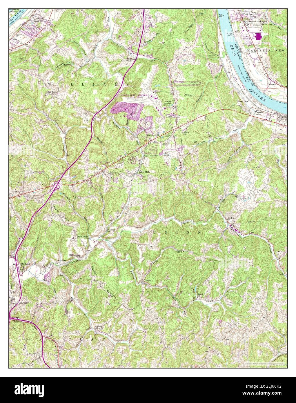 Valley Mills, West Virginia, map 1957, 124000, United States of