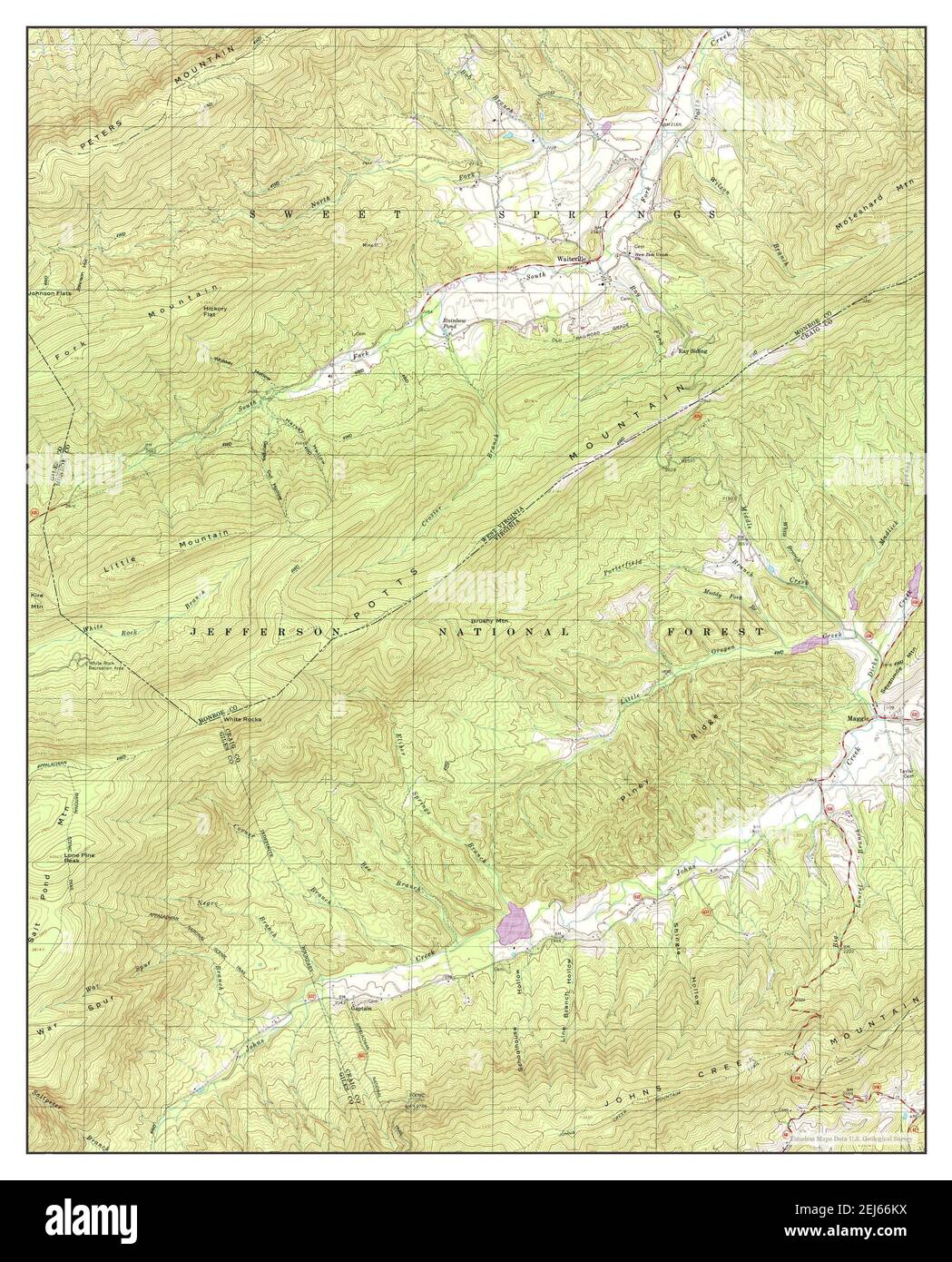 Waiteville, West Virginia, map 1998, 124000, United States of America