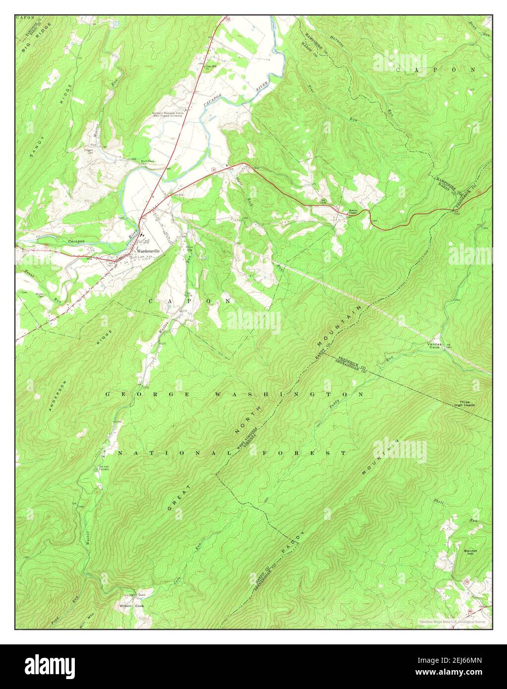Wardensville, West Virginia, map 1965, 124000, United States of