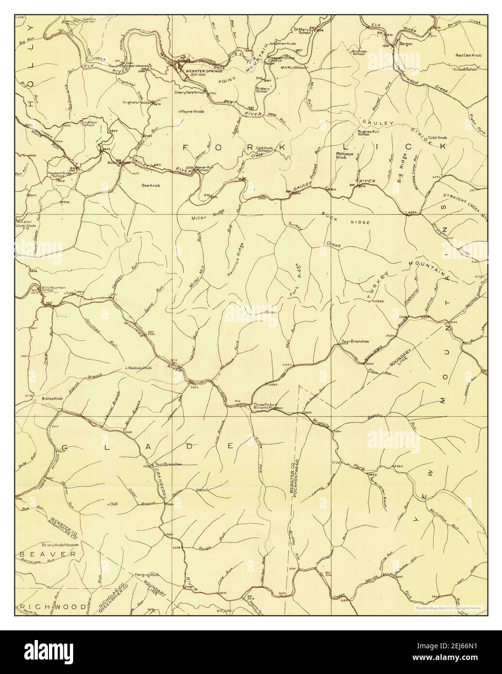 ster Springs, West Virginia, map 1915, 148000, United States of America by Timeless Maps
