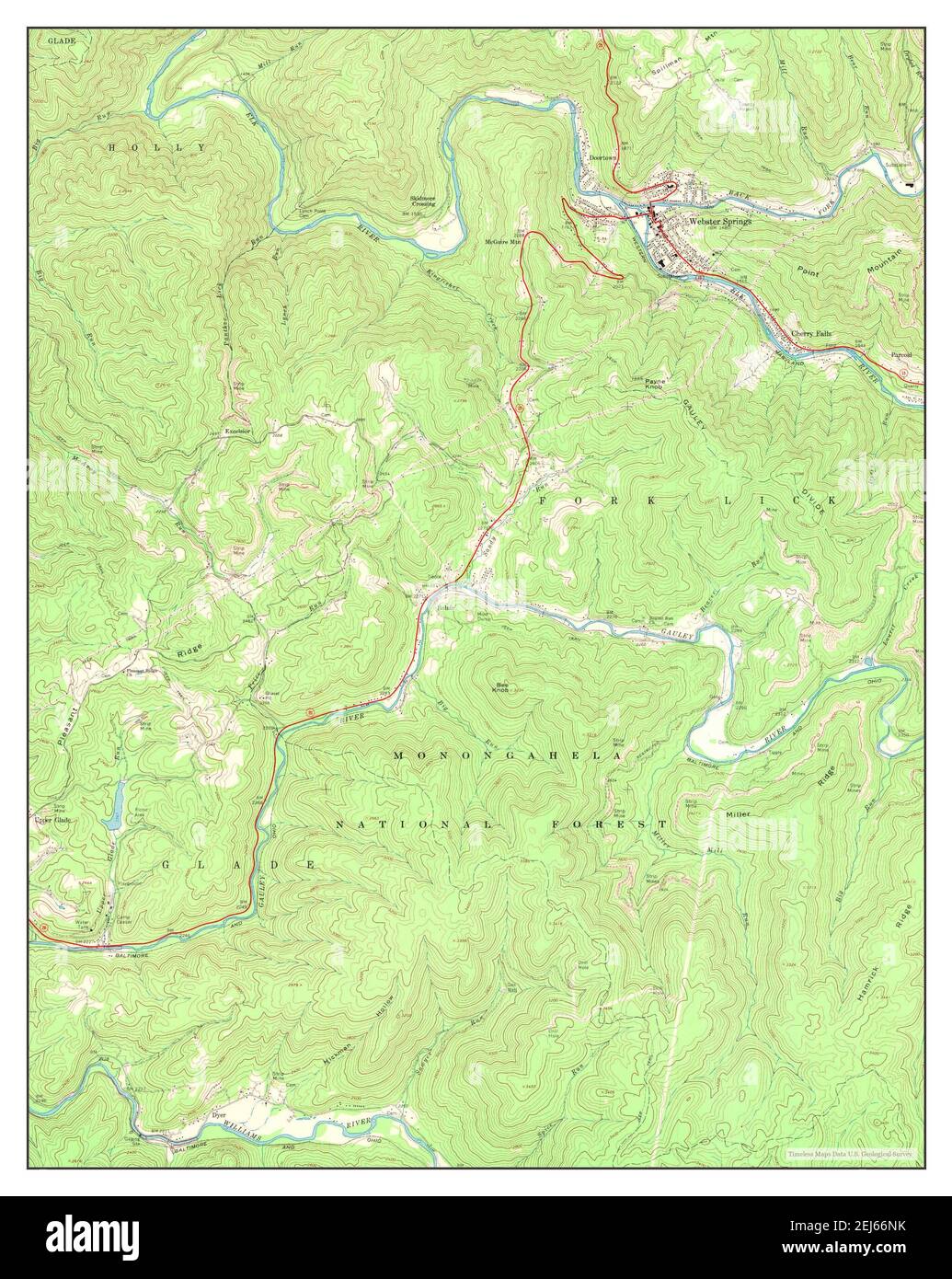 ster Springs, West Virginia, map 1966, 124000, United States of