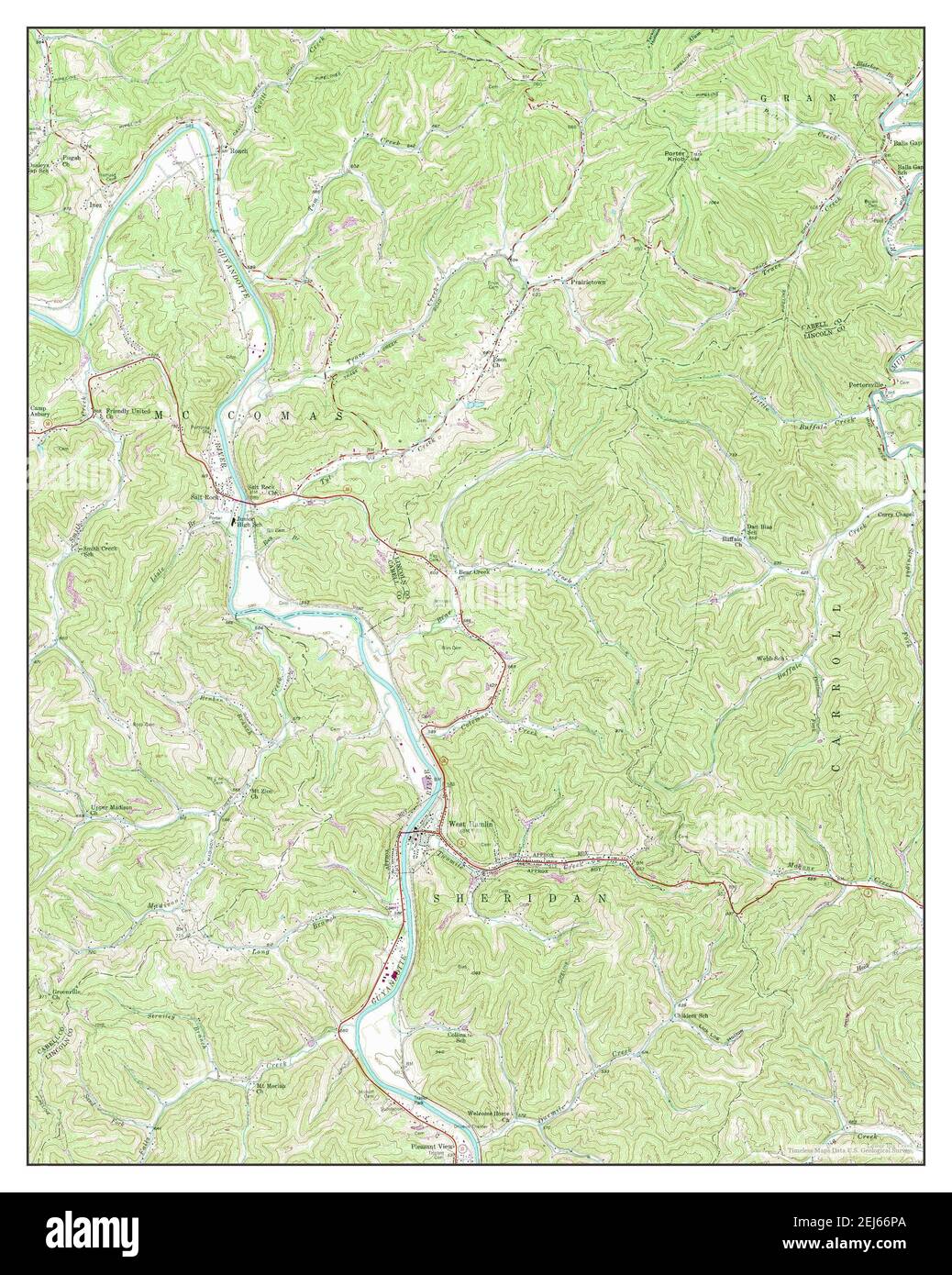 West Hamlin, West Virginia, map 1957, 124000, United States of America by Timeless Maps, data U